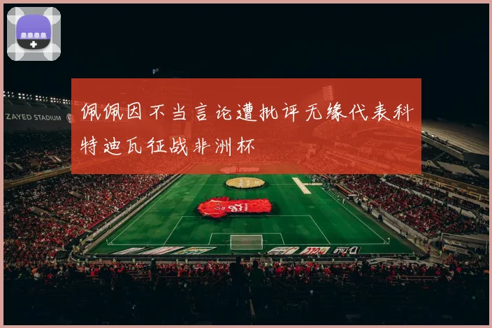 佩佩因不当言论遭批评无缘代表科特迪瓦征战非洲杯